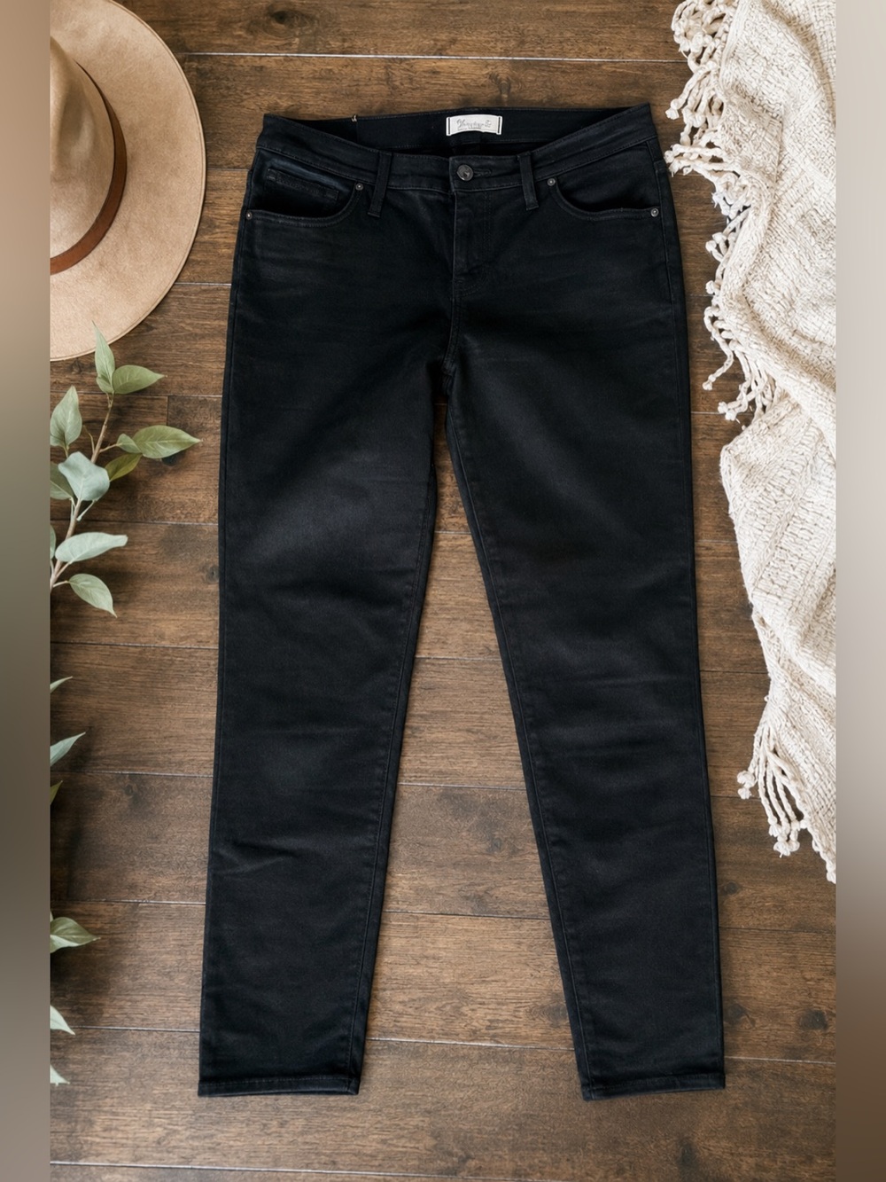 Madewell 8” Skinny Jeans Black Stretch Denim Size 32